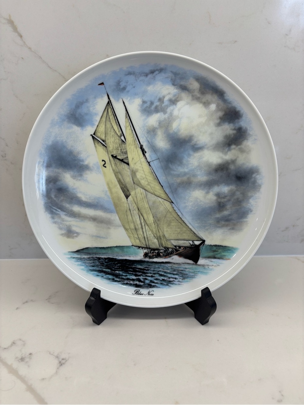 Vintage Kaiser Germany Blue Nose Nova Scotia Schooner Decorative Plate